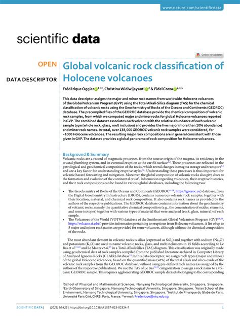 global volcanism program|Global volcanic rock classification of Holocene volcanoes.